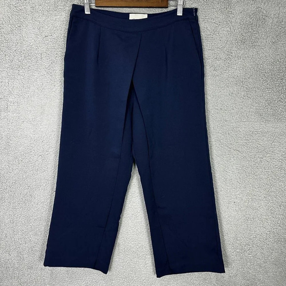 Lavish Alice pants womens 12 blue wide leg trousers cropped office high rise - Picture 1 of 8